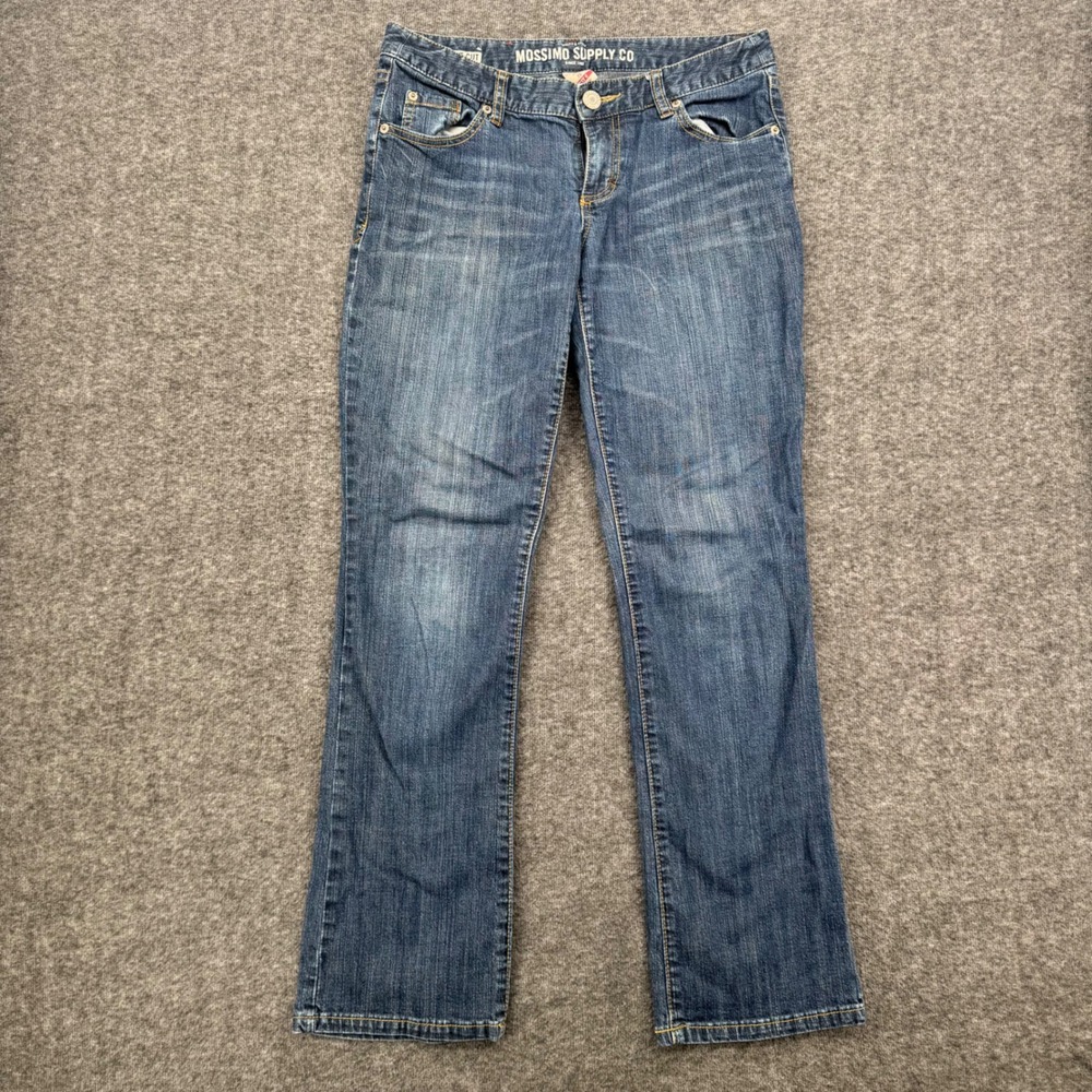 Mossimo Supply Co Womens Bootcut Jeans Medium Wash Fit 6 Size 7S Blue Denim